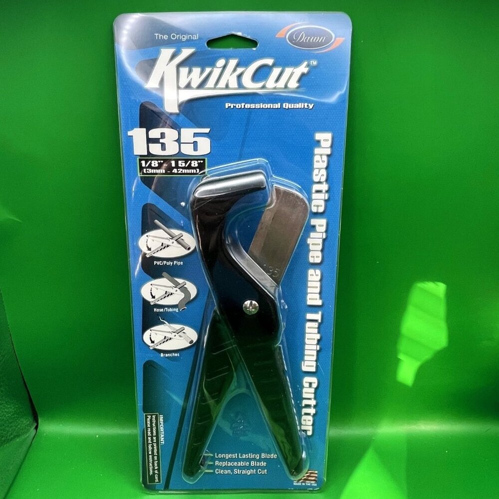 NEW Dawn KwikCut 135 Plastic Pipe Tubing Cutter 1-5/8" PVC PEX Hose Made in USA